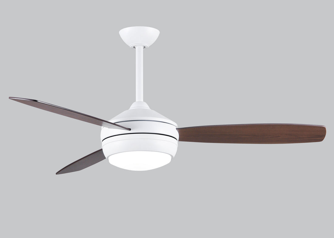 Matthews Fan Company T-24 T24-MWH-GAWA-52 Ceiling Fan 52 - Matte White, Gray Ash/Walnut/