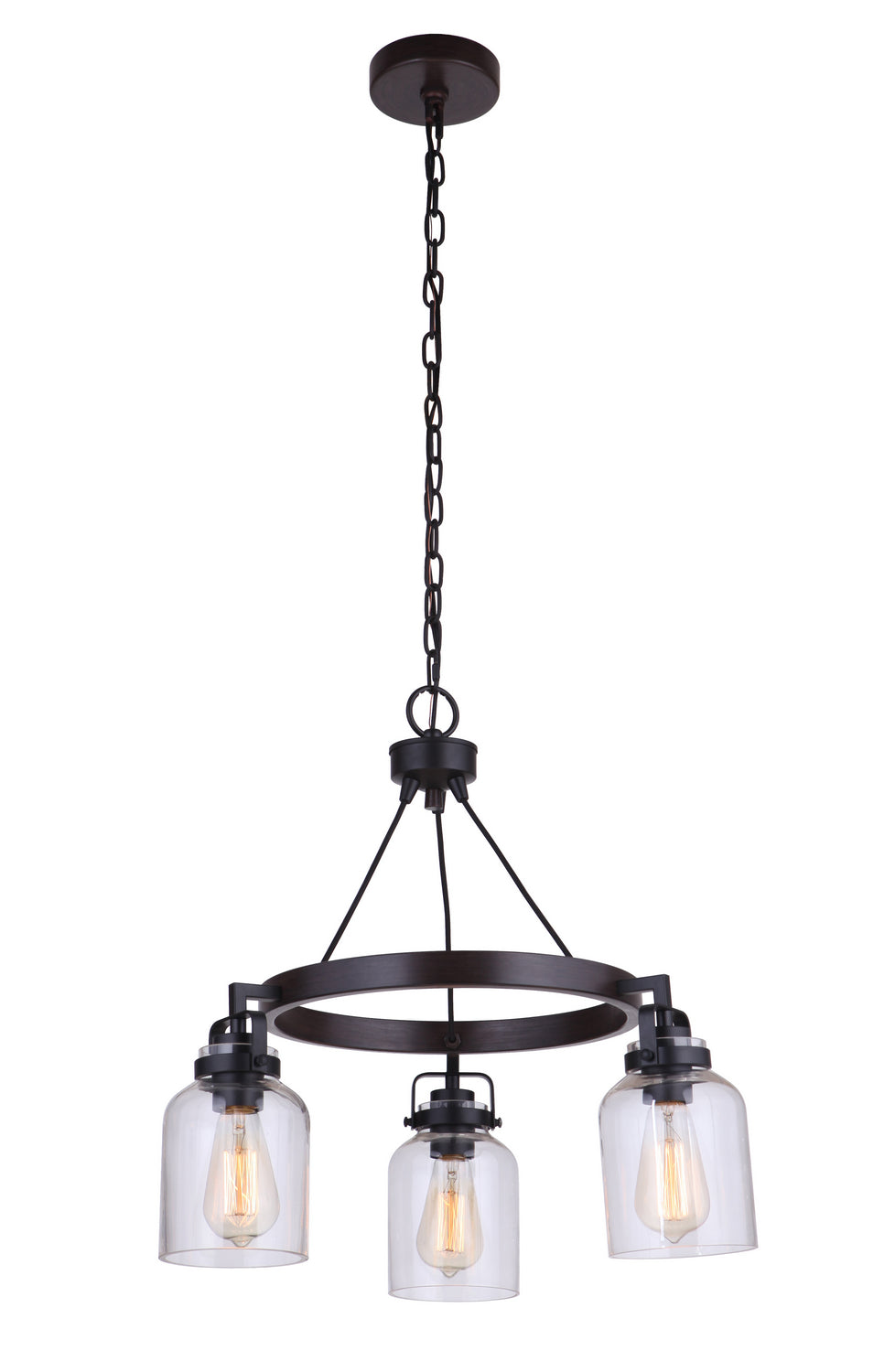 Craftmade Foxwood 53623-FBDT Chandelier Light - Flat Black/Dark Teak