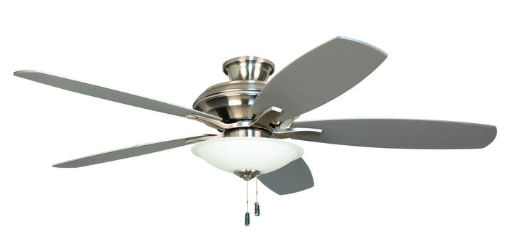 Craftmade Jamison JAM52BNK5-LED-FBGW Ceiling Fan 52 - Brushed Polished Nickel, Flat Black/Greywood/