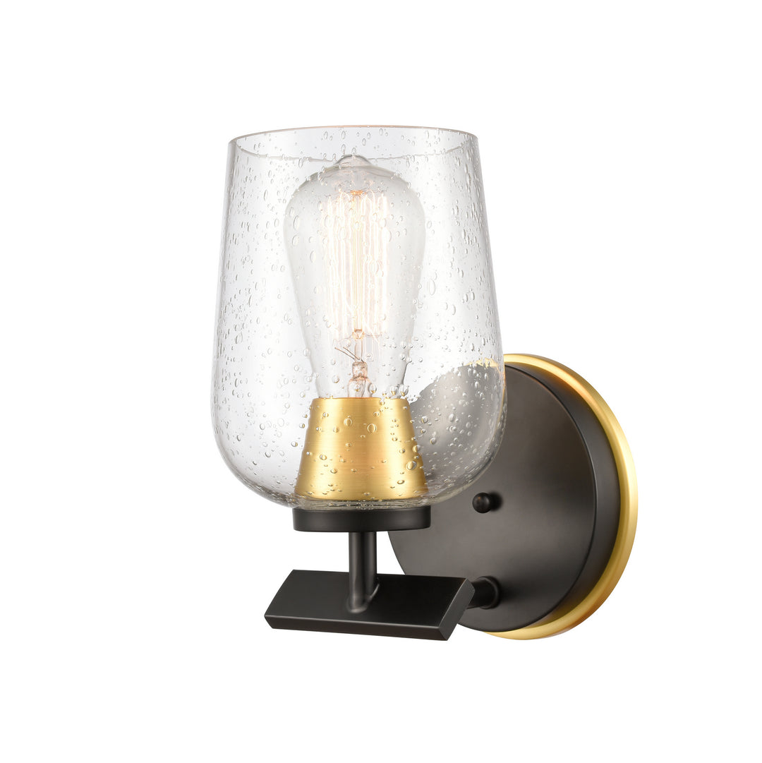 Innovations 420-1W-BSG-SDY-LED Bath Vanity Light 5 in. wide - Black Satin Gold