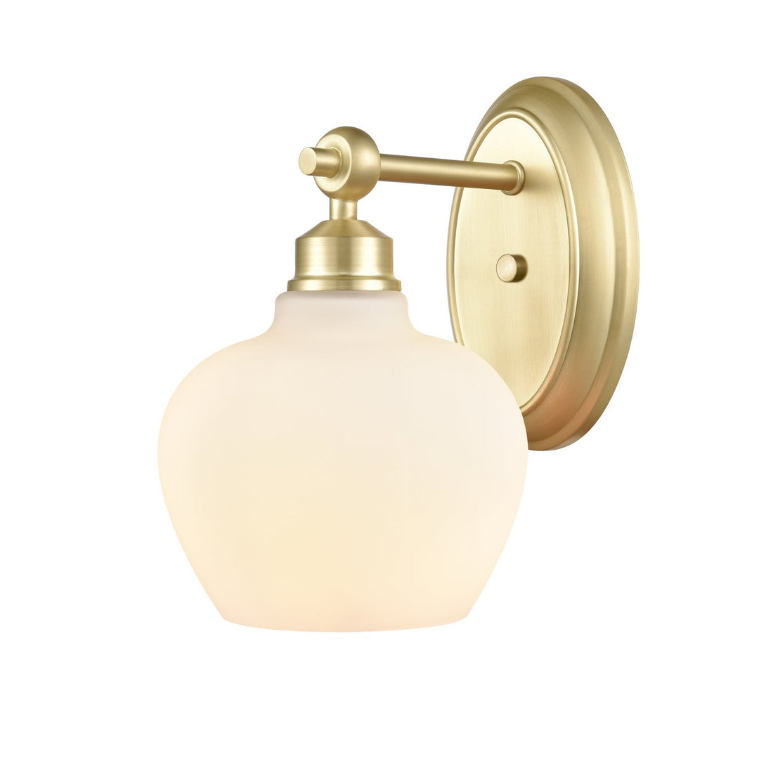 Innovations 438-1W-SB-W Bath Vanity Light 7 in. wide - Satin Brass