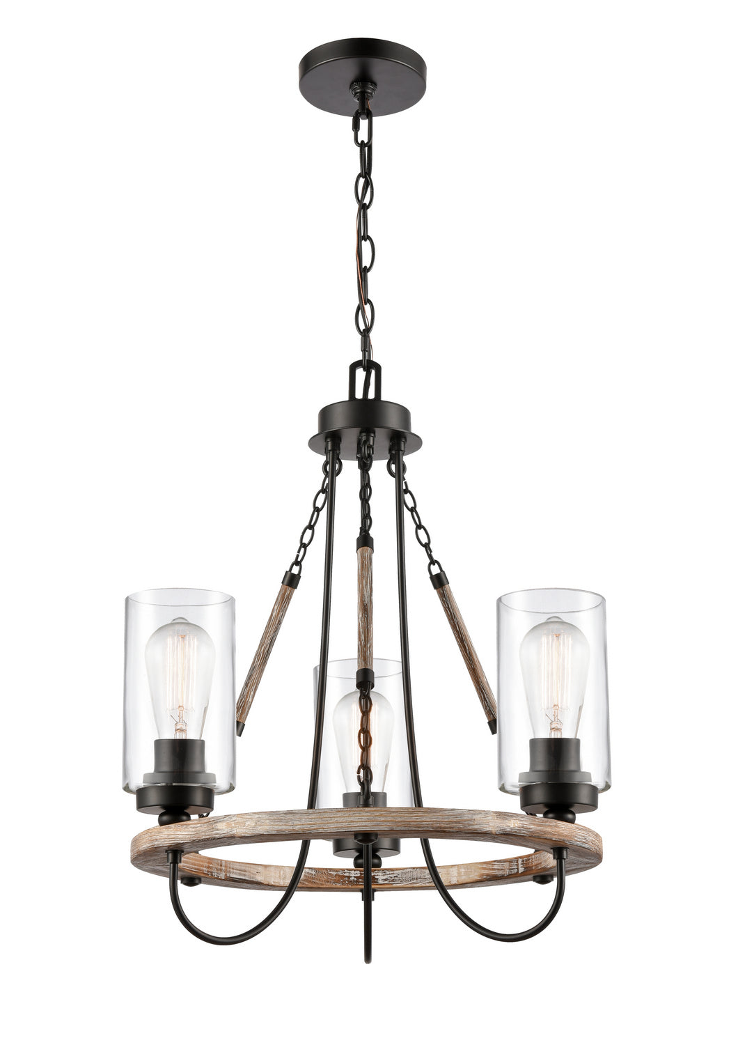 Innovations 442-3CR-BK-CL Chandelier Light - Matte Black