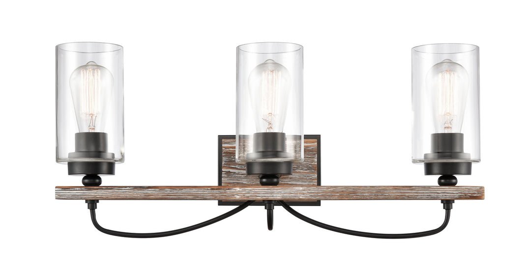 Innovations 442-3W-BK-CL Bath Vanity Light 25 in. wide - Matte Black