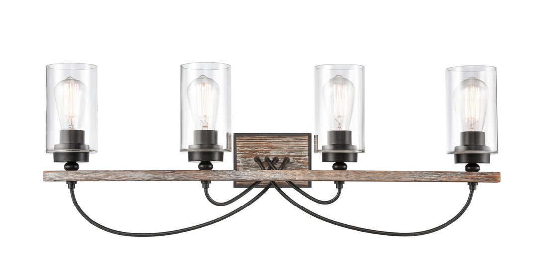 Innovations 442-4W-BK-CL-LED Bath Vanity Light 35 in. wide - Matte Black