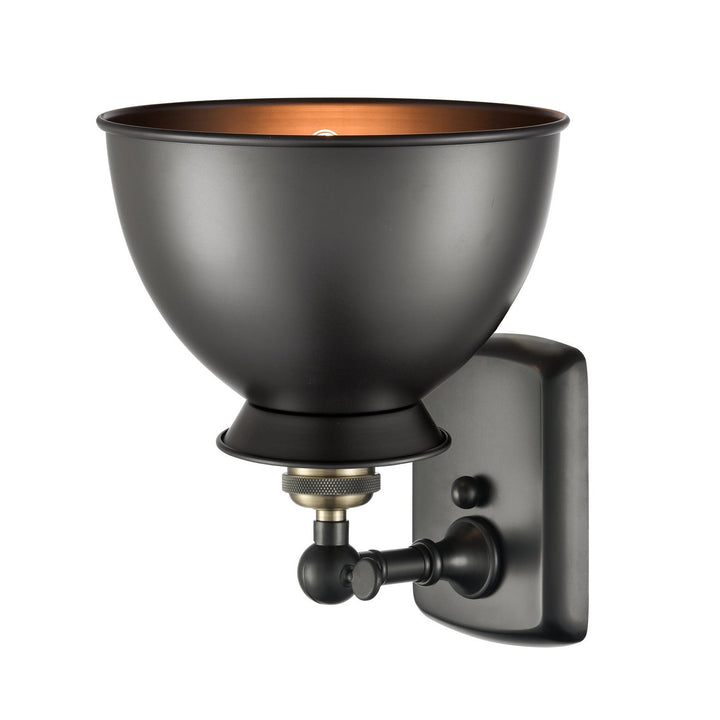 Innovations Ballston 516-1W-BAB-M14-BK-LED Wall Sconce Light - Black Antique Brass