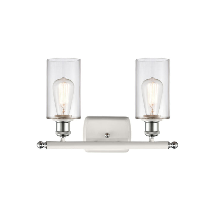 Innovations Ballston 516-2W-WPC-G802-LED Bath Vanity Light 16 in. wide - White and Polished Chrome