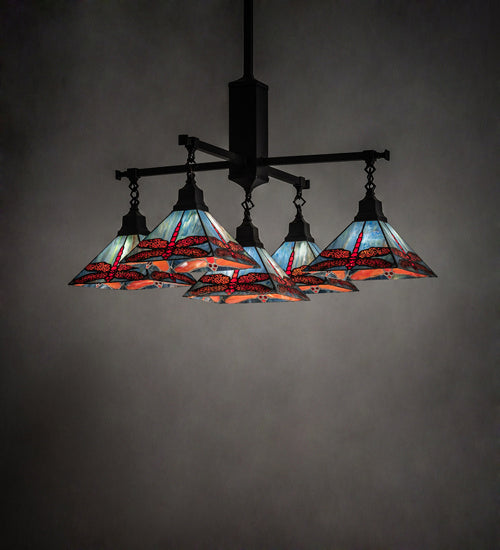 Meyda Tiffany Prairie Dragonfly 230380 Chandelier Light - Craftsman Brown