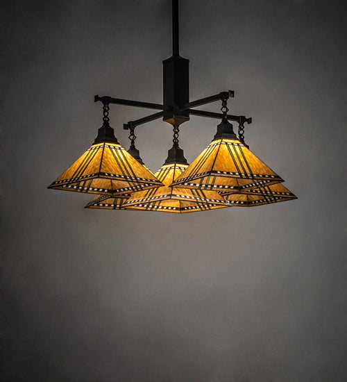Meyda Tiffany Prairie Corn 231650 Chandelier Light - Craftsman Brown