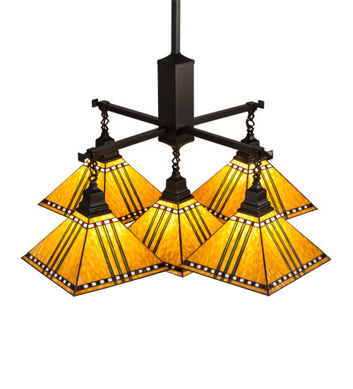Meyda Tiffany Prairie Corn 231650 Chandelier Light - Craftsman Brown