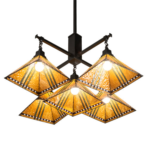 Meyda Tiffany Prairie Corn 231650 Chandelier Light - Craftsman Brown