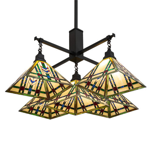 Meyda Tiffany Prairie Wheat 231684 Chandelier Light - Craftsman Brown