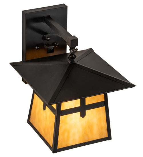 Meyda Tiffany Lighting 54728 Stillwater One Light Wall Sconce Outdoor Bronze / Dark