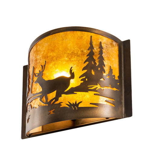 Meyda Tiffany Deer At Lake 70703 Wall Light - Antique Copper