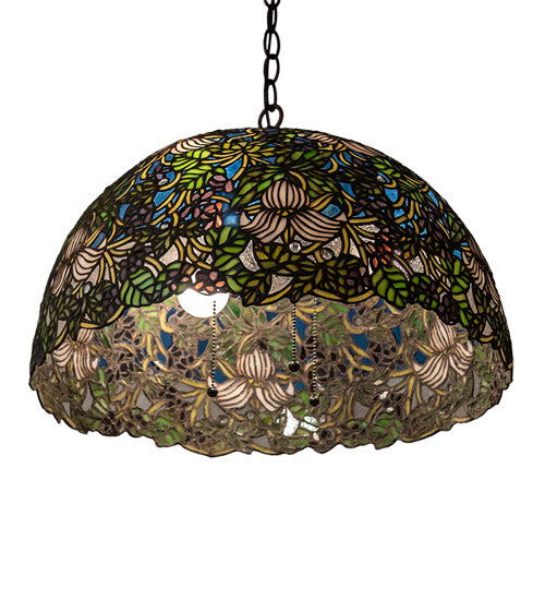 Meyda Tiffany Trillium & Violet 72315 Pendant Light - Mahogany Bronze