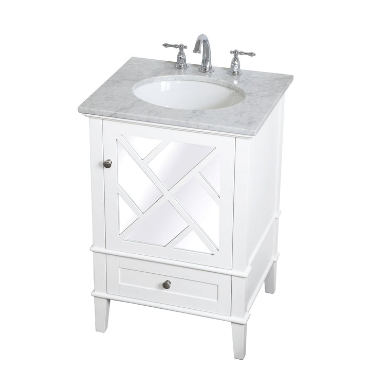 Elegant Lighting VF30224WH Luxe Single Bathroom Vanity Plumbing White