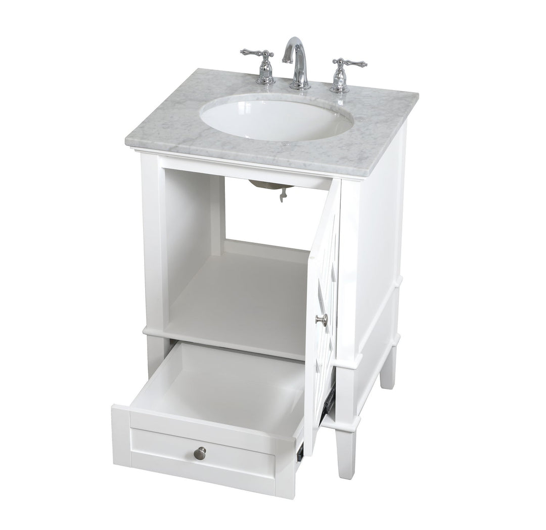 Elegant Lighting VF30224WH Luxe Single Bathroom Vanity Plumbing White