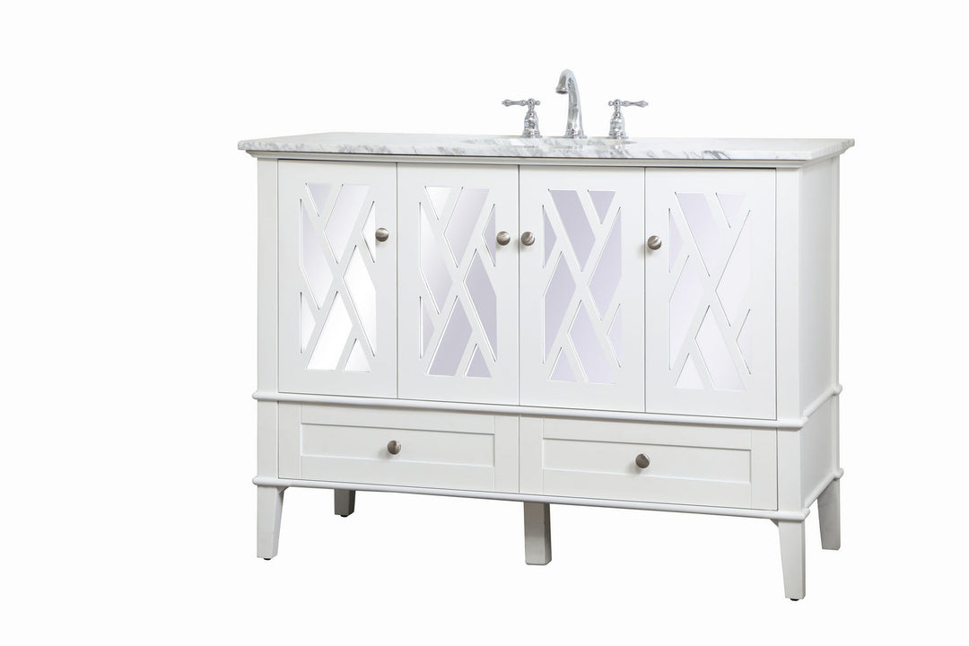 Elegant Lighting VF30248WH Luxe Single Bathroom Vanity Set Plumbing White