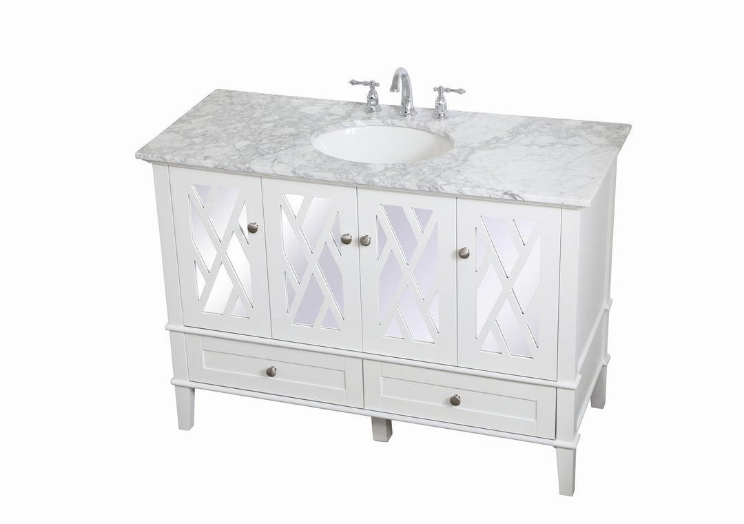 Elegant Lighting VF30248WH Luxe Single Bathroom Vanity Set Plumbing White