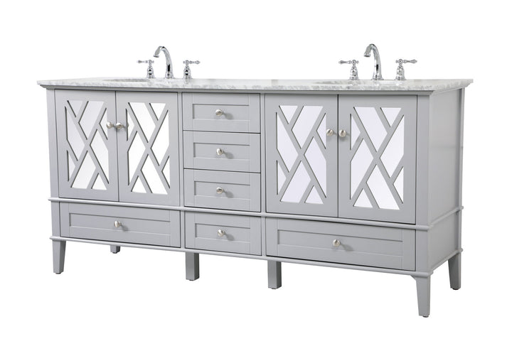 Elegant Lighting VF30272DGR Luxe Double Bathroom Vanity Set Plumbing Gray