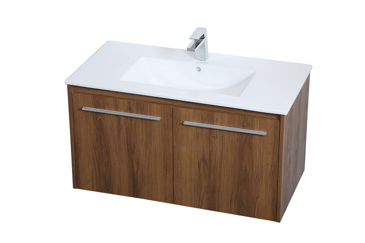 Elegant Lighting VF44036WB  Rasina Plumbing Walnut Brown