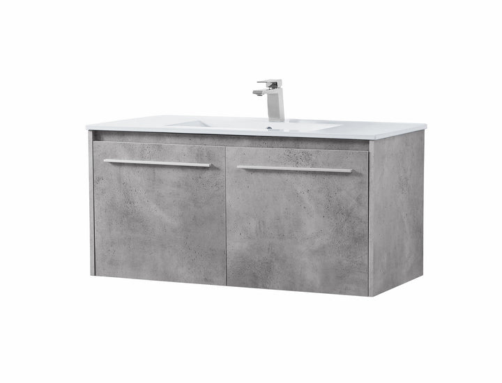 Elegant Lighting VF45040CG Tessa Single Bathroom Floating Vanity Plumbing Gray