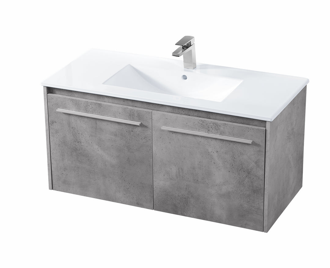 Elegant Lighting VF45040CG Tessa Single Bathroom Floating Vanity Plumbing Gray