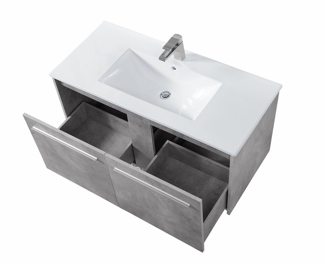 Elegant Lighting VF45040CG Tessa Single Bathroom Floating Vanity Plumbing Gray