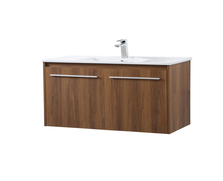 Elegant Lighting VF45040WB Modern Tessa Plumbing Walnut Brown