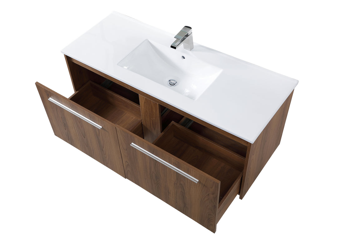 Elegant Lighting VF45048WB Tessa Single Bathroom Floating Vanity Plumbing Bronze / Dark