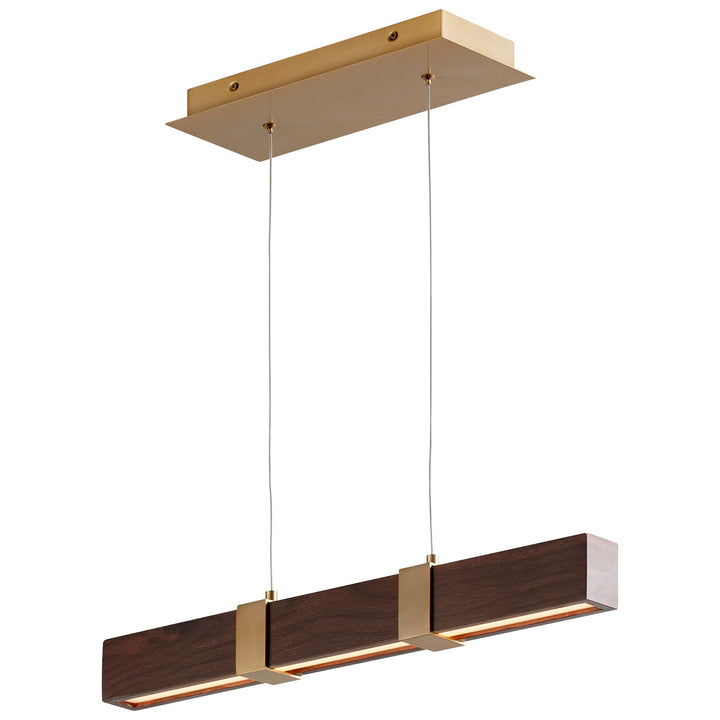 Oxygen Decca 3-24-2440 Pendant Light - Aged Brass W/ Walnut