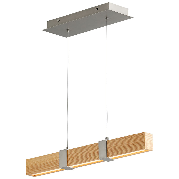 Oxygen Decca 3-24-5224 Pendant Light - Satin Nickel W/ White Oak