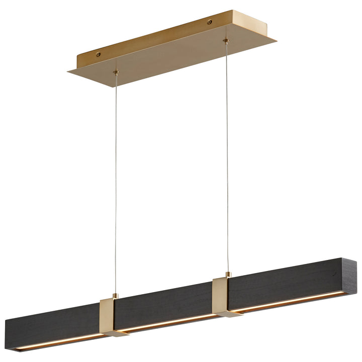 Oxygen Decca 3-36-1540 Pendant Light - Aged Brass W/ Black Oak