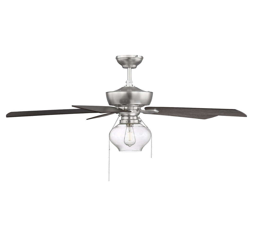 Meridian Mceil M2009BN Ceiling Fan 52 - Brushed Nickel, Chestnut/ Grey Weathered Oak/