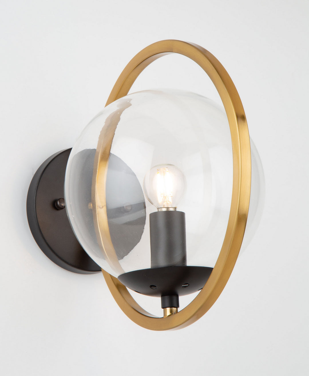 Artcraft Lugano AC10891VB Wall Light - Black & Vintage Brass
