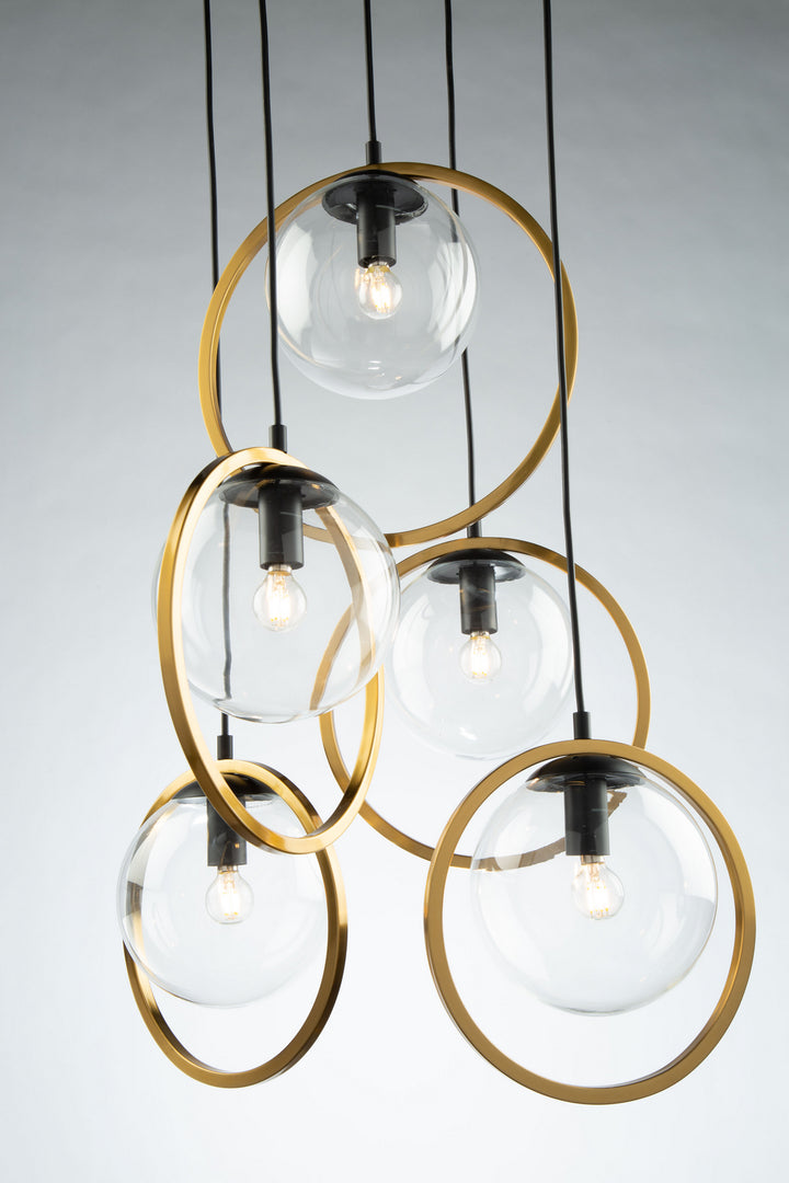 Artcraft Lugano AC10895VB Pendant Light - Black & Vintage Brass