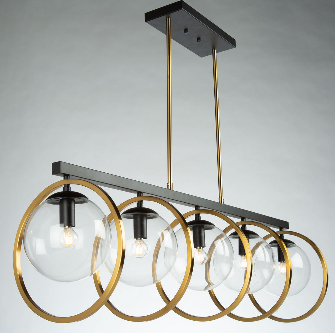 Artcraft Lugano AC10896VB Pendant Light - Black & Vintage Brass