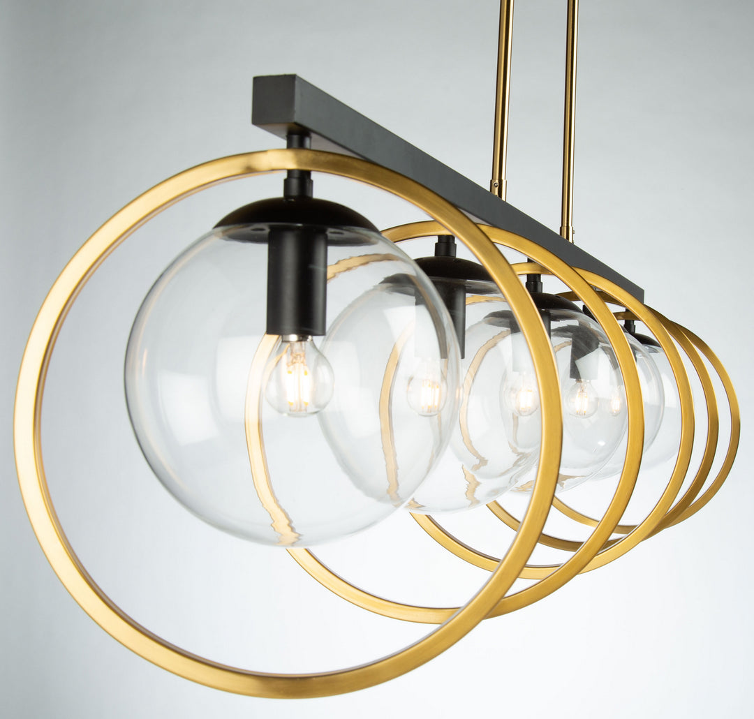 Artcraft Lugano AC10896VB Pendant Light - Black & Vintage Brass