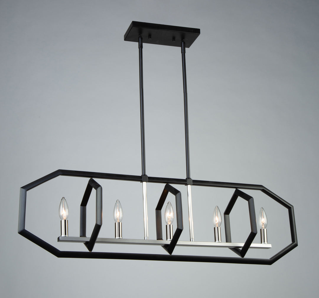 Artcraft Preston AC10995NB Pendant Light - Semi Matte Black & Brushed Nickel