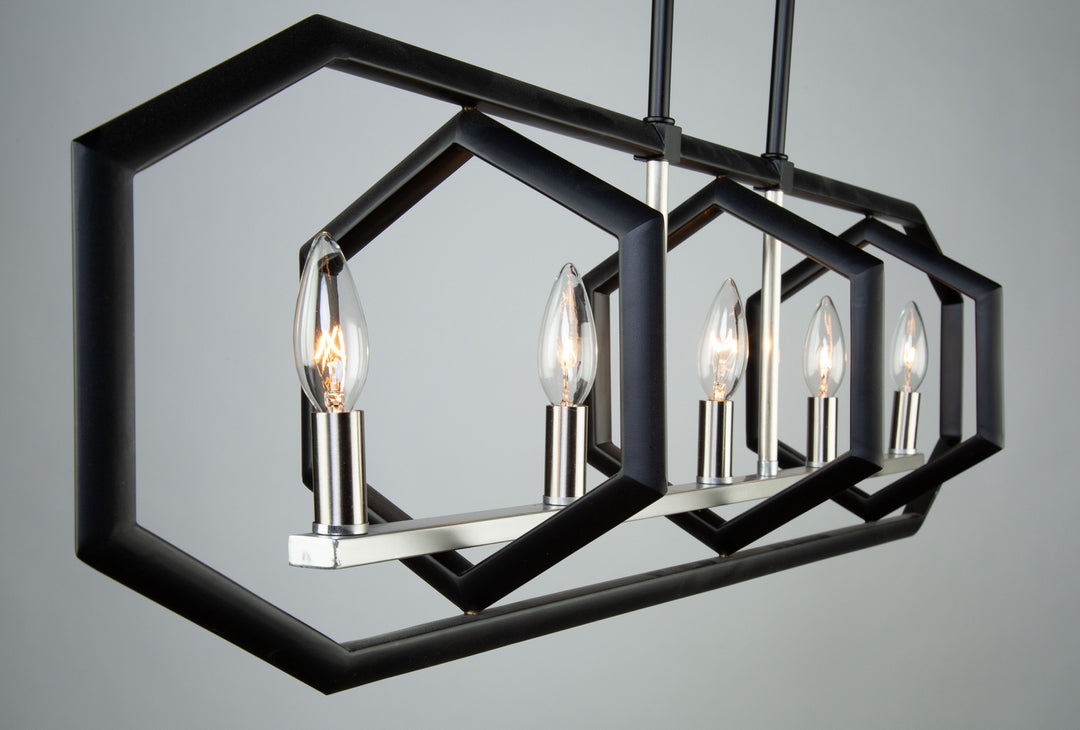 Artcraft Preston AC10995NB Pendant Light - Semi Matte Black & Brushed Nickel