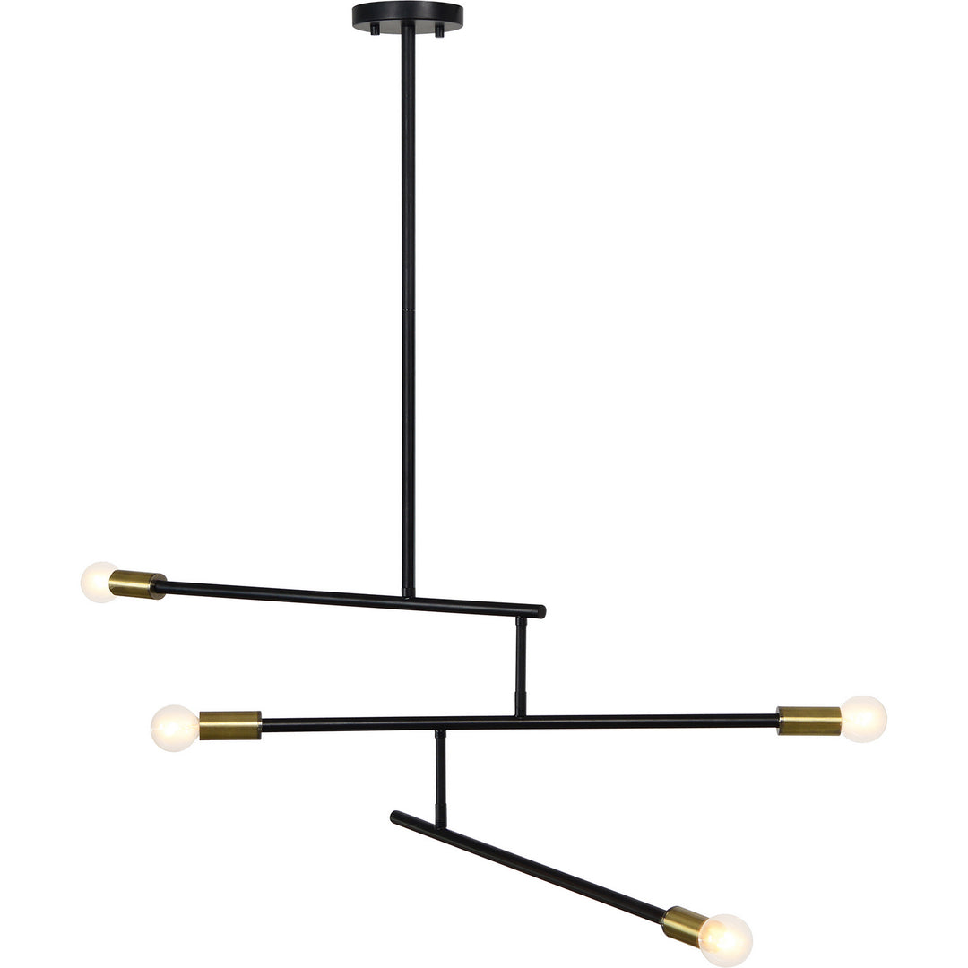 Renwil Tara LPC4255 Chandelier Light - Matte Black, Antique Brass