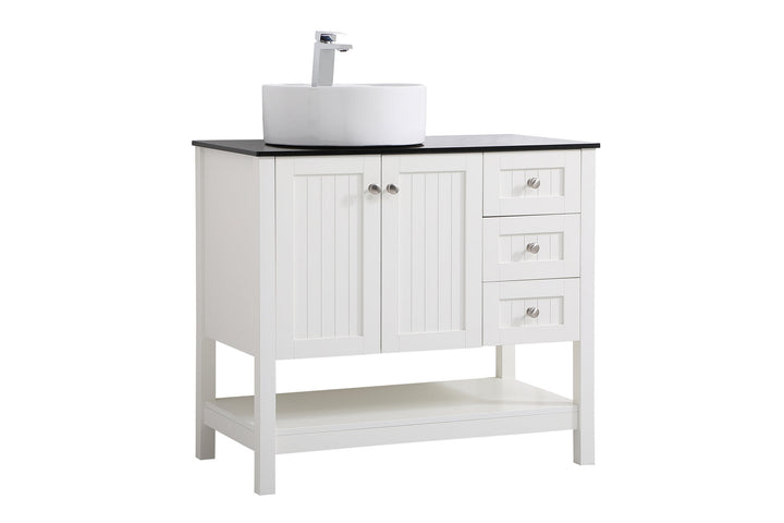 Elegant Lighting VF16236WH Ralph Vessel Sink Bathroom Vanity Plumbing White