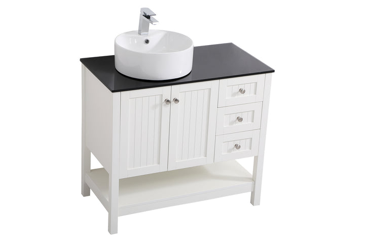 Elegant Lighting VF16236WH Ralph Vessel Sink Bathroom Vanity Plumbing White