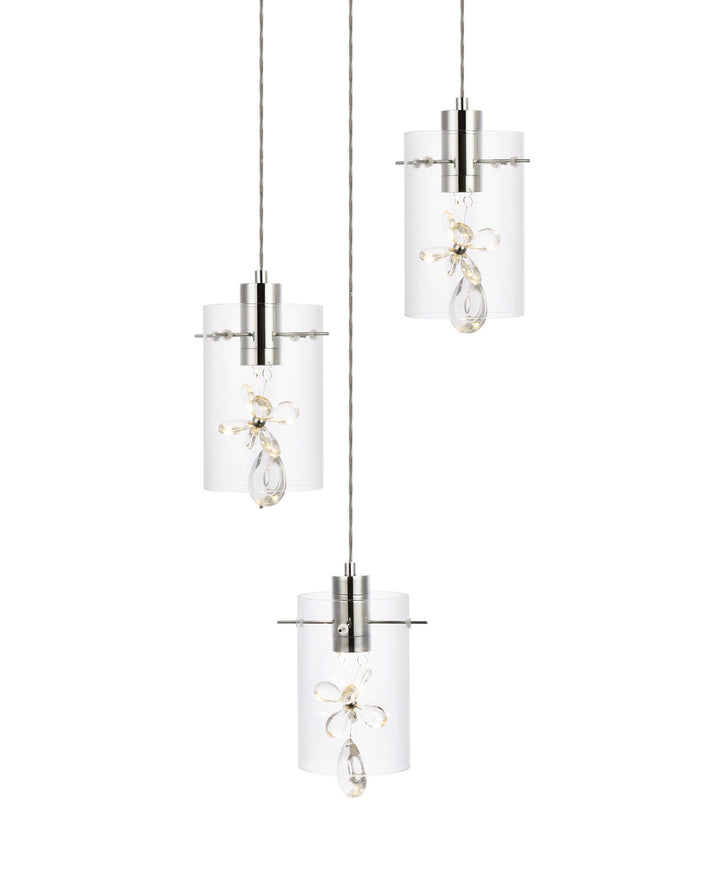 Elegant Hana 5202D16C Pendant Light - Chrome