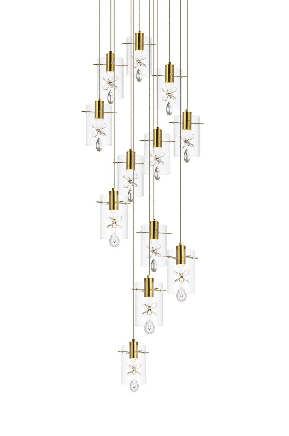 Elegant Hana 5202D22G Pendant Light - Gold