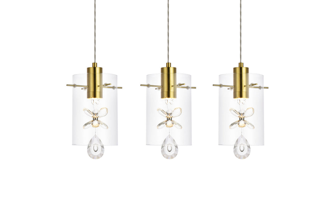 Elegant Hana 5202D24G Pendant Light - Gold