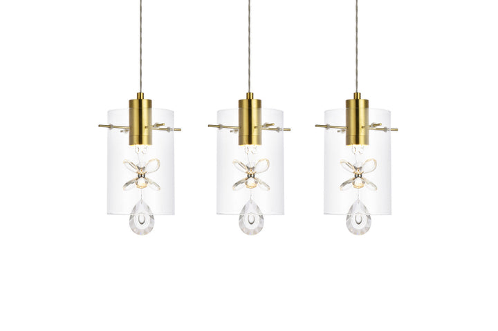 Elegant Hana 5202D24G Pendant Light - Gold