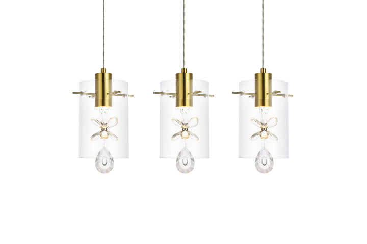 Elegant Hana 5202D24G Pendant Light - Gold