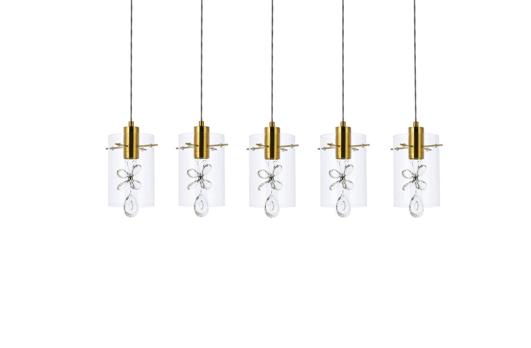 Elegant Hana 5202D36G Pendant Light - Gold