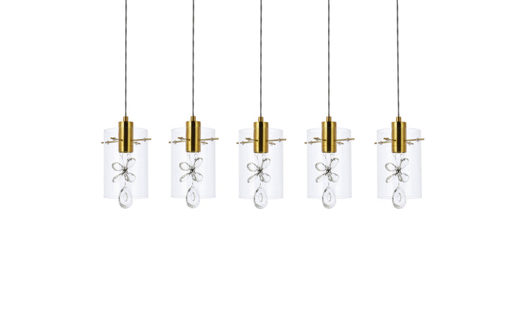 Elegant Hana 5202D36G Pendant Light - Gold