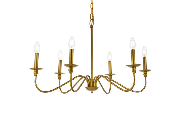 Elegant Rohan LD5056D30BR Chandelier Light - Brass